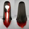 Synthetic Wigs Cosplay Wigs Long Straight Cosplay Wig Women Costume Party Black Red Ombre Heat Resistant Synthetic Hair Wigs 240328 240327