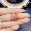 Backs Colkings 925 Sterling Silver Opal Stud Natural Orange Fine Biżuter