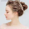 Diademi Trendy Gold Flower Forcina Accessori per capelli da sposa Copricapo da sposa Ornamenti per capelli Gioielli per capelli da sposa Ornamenti per capelli fatti a mano Y240319