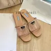 Woman Designer Slides Slipper Black Embroider Mule Sandal Heel Sliders House Slide Summer Leather Slippers Beach Casual Bottom Flip Flops Pool Lady 3.7 07