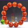 Bangle Bracelet Red Bracelet من أي رجال نساء مجوهرات راقية أصلية Red Dragon Scale Agate Beads مرنة مع أساور الخرز 240319