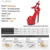 Dress Shoes Stripper Heels Women Sandals Club Platfrom Female Model Vogue Super High 2021 Flame Modeling Wing Sexy Pole Dance H240325