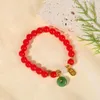 Bangle Chinese Style Safety Buckle Pendant Armband Imitation Jade pärlband för kvinnor Lucky Charms rikedom välstånd
