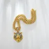 yotob Tiger Pendant Brave and Bold Cuban Chain Fashion Trend Men's Street Hip Hop Trend Diamond Encrusted