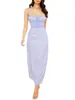 캐주얼 드레스 여성의 여름 프랑스 레트로 튜브 탑 보라색 서스펜더 드레스 플라워 프린트 얇은 어깨 끈 앞 넥