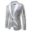 Costumes pour hommes Hommes Brillant Paillettes Blazer Glitter Slim Fit Un Bouton Costume Veste Fête Robe De Bal Night Club Costume De Scène Mâle Tuxedo Manteau