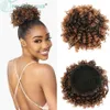 Synthetische pruiken Paardenstaarten Kort Afro Bladerdeeg Knot Paardenstaart Synthetisch Kinky Krullend Haar Chignon Haarstukjes Trekkoord Paardenstaarthaar voor dames 240328 240327