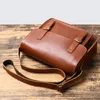 Totes Men's Leather Shoulder Crossbody Vintage Magnetic Buckle Flap Cowhide Bag Ladies Gift For Husband Man 13 Inch Laptop