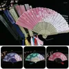 Decoratieve Beeldjes Bamboe Vintage Opvouwbare Fan Chinese Stijl Zijde Zomer Vrouwelijke Kwastje Dans Hand Draagbare Woondecoratie Ambachtelijke Geschenken