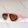 Loweve-Sonnenbrille für Damen, LW40120I, Sonnenbrille, Acetat, Schmetterling, großer Rahmen, Linsenrahmen, Markenmarke, Schutzmaske, gelbe Fahrspiegelbrille, 573