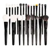 Makeup Brushes Beiyali 24 Black Animal Hair Brush Set Soft-Bristled Loose Powder Concealer Professional