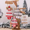 Decorazioni natalizie 36 pezzi anno Natale ornamento per albero artigianale in legno pendenti pendenti in legno naturale regali per bambini all'ingrosso X2