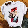 T-shirt da donna T-shirt da donna Taglie forti S-3XL Designer Fashion Bianco Lettera stampata Top a maniche corte Abiti larghi 26 colori Dhm7P