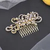 Tiaras Women Hair Jewelry Wedding Excedy Bridal Hair Association Silver Rhinestone Crystal Brides Tiara Pearl Manual Hair Combs Y240319