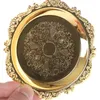 Plates 1Pcs Light Luxury Metal Retro Ins Mini Paper Cup Cake Plate Iron Afternoon Tea Tray