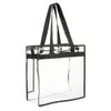 Totes kvinnor axelväskor lady casual shopping väska pvc handväska tjej topphandtag strand transparent stadion sport