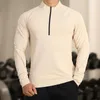 Erkek Tişörtleri Spor Süvarisi Erkekler Sonbahar ve Kış Uzun Kollu Stand-up Yaka Külver Günlük Gevşek Koşu T-Shirt Bisiklet Fitness