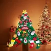 Décorations de Noël DIY Kit d'arbre en feutre pour enfants avec ornements détachables Tenture murale Décoration de porte de maison pour tout-petits