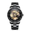 Armbanduhren Ik Coloring Uhr Männer Casual Sport Uhren Schwarz Voller Stahl Skeleton Automatische Mechanische Relogio Masculino