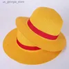 Chapeaux à larges bords Chapeaux de seau 35 cm Luffy Hat Str Hat Performance Animation Jeu de rôle Accessoires de protection solaire Été Sun Hat Str Femmes Y240319