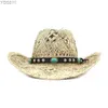 Breite Krempe Hüte Eimer HOAREE Herren Sonnenhut Cowboy Frauen Panama Handmade Stricken Strand Casual Männlich Weiblich Sommer Fedora 240319