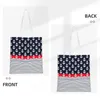 Shopping Bags Anchor Texture Groceries Tote Bag Women Nautical Sailor Sea Style Canvas Shopper Shoulder Large Capacity Handbags