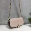 Kvinnor Luxury Sadel Bag Chain Strap Designer Solid Color Underarm Shoulder Bags Högkvalitativ läder Mini Fashion Loogo Logo Axel Handväskor