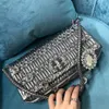 5BD233 Borsa sotto le ascelle da donna Borsa tote di qualità personalizzata di fascia alta Borsa a catena in pelle di pecora Vetro super morbido rinoceronte troppo alla moda