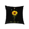 Kudde Faith Cross Hope Love Print Cover Sunflower Butterfly Linen Pillow Case Home Decor Throw Covers For Living Room