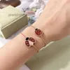 디자이너 Cleef van Four Leaf Clover Bracelet Seven Star Ladybug 925 Sterling Silver Plated 18K Gold Lucky Luckybug Five Flower Bracelet