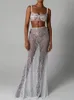 Mozision See Through Lace Tweedelige Roksets Vrouwen Crop Top En Maxi Rok Sets Elegant Party Beach Sexy Tweedelige Set 240313