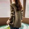 Abiti da donna Chic Green Blazer casual per donna 2024 Autunno Office Ladies Single Button Manica lunga Cappotto solido Formale Indietro Spalato Allentato