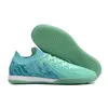 Scarpe da calcio tacchette da uomo IC Ic Stivalette da calcio interno Sneaker Verde Blu