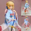 Figurine Manga Altri Pendragon fille jaune habillée en kimono, figurines de modèle Anime PVC GK jouets cadeaux outil de décoration de gâteau 240319