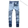 Men's Distressed Ripped Skinny Jeans Mens Jeans Slim Motorcycle Moto Biker Causal Mens Denim Pants Hip Hop Men Jeans