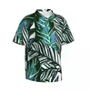 Chemises décontractées pour hommes Feuilles de palmier Chemise de plage verte Homme Forêt tropicale Imprimer Été Manches courtes Design Nouveauté Blouses surdimensionnées Cadeau