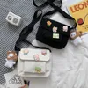 어깨 가방 귀여운 캔버스 작은 가방 여성 일본어하라 주쿠 대각선 과일드 학생 여자