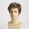 Syntetiska peruker Mens Korta peruk Syntetiskt hår Slät naturlig Pixie Cut Toupeemale Hair Fleeciness Realistic Natural Brown Wigs 240328 240327