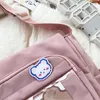 Torby na ramię Kobiety Vintage Torba duża pojemność Koreańskie panie z college'u Crossbody Torebka z wieloma kieszeniami do regulowanego paska dla szkoły studenckiej