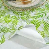 Скатерть с зелеными листьями и узором, водонепроницаемая скатерть в пасторальном стиле, декор из ПВХ, маслостойкая, более толстая крышка, украшения