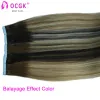 Лента для наращивания человеческих волос, прямые европейские человеческие волосы Remy, 1226 дюймов, клейкий клей для наращивания волос, блондинка, цвет омбре