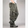 Męskie spodnie ładunkowe moda masy multi kieszenia wojskowe taktyczne zniszczenia proste spodnie długie spodnie duże rozmiary