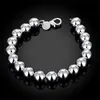 Bangle 925 silver luxury brand 10MM buddy beads bracelet women fashion engagement jewelry wedding 240319