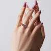 Klusterringar som lyser U S925 Silver Pear Round Gems Ring för kvinnor Fina smycken årsdag