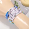 Boho Friendship Bracelets 세트 검은 편지 Taylor Swiftie TS1989 연인 Fearless Gold Charm Beaded Strands 음악 팬 탄성 소프트 점토 비치 보석 선물