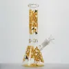 Bongs en verre de 10 pouces Modèle d'abeille coloré Narguilés Perc droit Huile Dab Rigs 18mm Tuyaux d'eau à joint femelle avec bol diffusé Downstem DCB20101