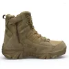 Sapatos de fitness homens botas do exército militar deserto à prova dwaterproof água segurança trabalho ao ar livre escalada caminhadas tornozelo tático