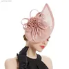 Tiaras Noble i eleganckie damskie tajemnicza wysokiej jakości różowe kolory fascynatorowe opaska na noszenie na weselach lub imprezach Y249