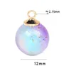 Pendentif Colliers 12mm Lampwork Verre Charmes Multicolore Rond Dégradé Couleur Or Métal Pendentifs DIY Collier Femmes Fête Bijoux Cadeau 10 PCs