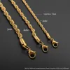 Fashion Design Pendant Necklaces Stainless Steel Fried Dough Twists Necklace 3/4/5mm Titanium Steel Hip-hop Accessories with Chains for Men and Women